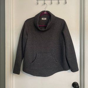 Cowl Neck Quilted Sweatshirt